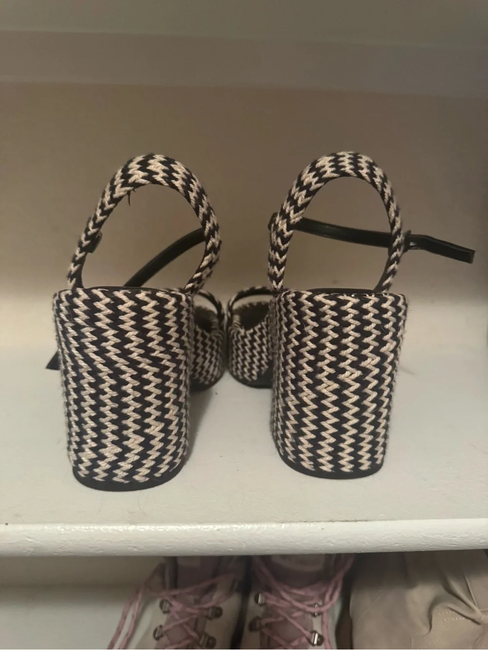 Target Black & Cream Braided Platform Sandals